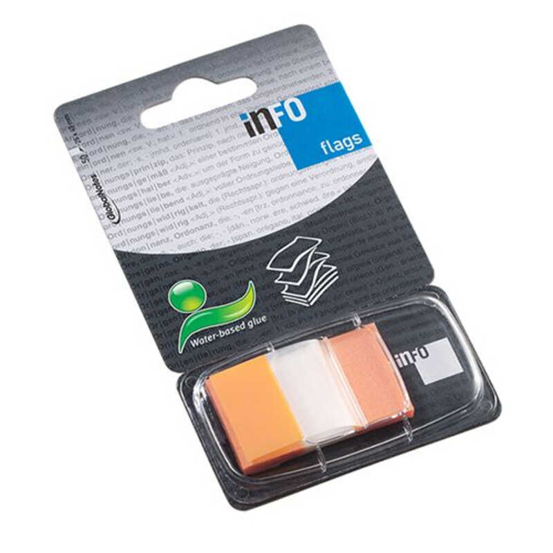 BANDERITAS ADH.C/DISPEN.25X43MM NARANJA
