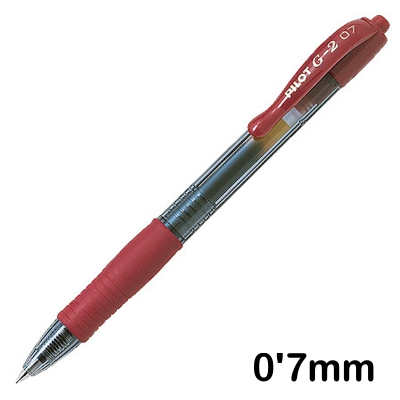 BOLIGRAFO PILOT G2 0'7MM ROJO