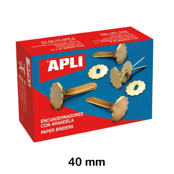 CAJA 100 ENCUADERNADORES 40MM C/ARANDEL