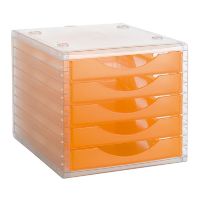 MODULO 5 CAJONES NARANJA TRANSLUCIDO