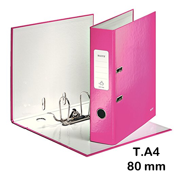 ARCHIVADOR PALANCA LEITZ WOW A4 FUCSIA