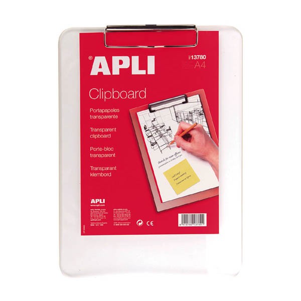 PORTAPAPELES CLIPBOARD A4 TRANSPARENTE