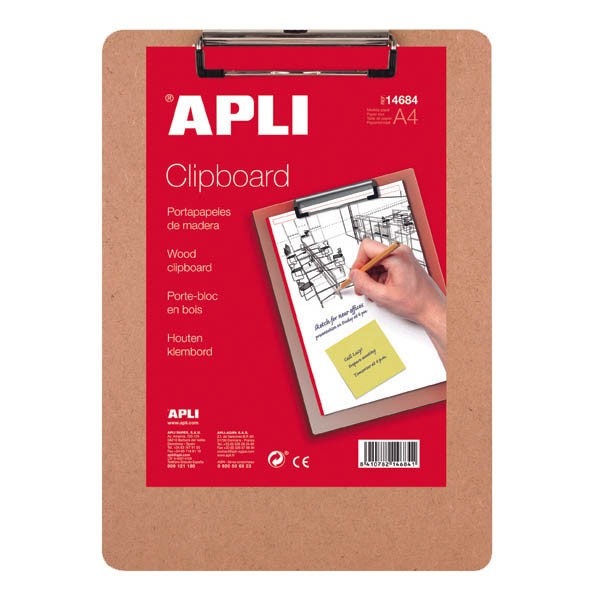 PORTAPAPELES CLIPBOARD A4 MADERA
