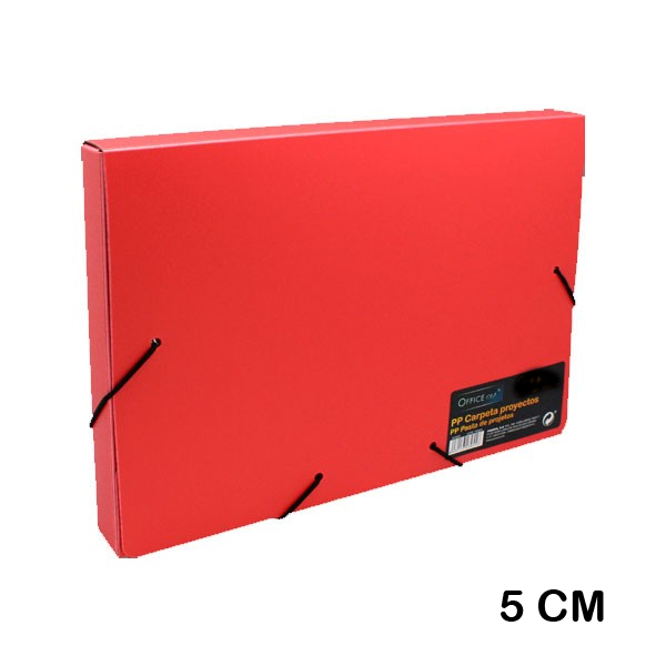 CARPETA PROYECTOS PLASTICO 5CM ROJO