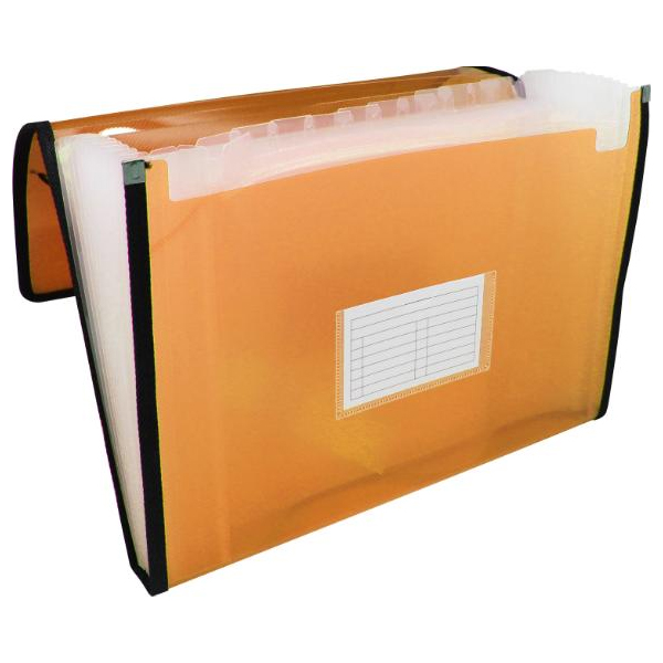 CARPETA ACORDEON 13 DEP A4 NARANJA