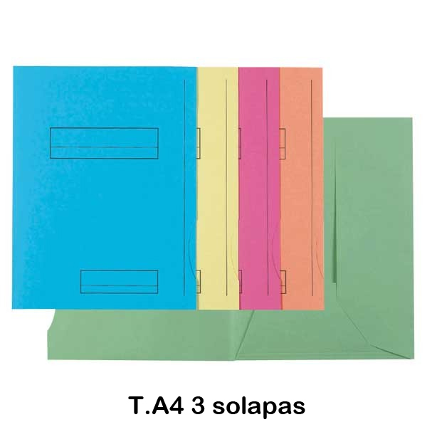 PACK 50 SUBCARPETA 3 SOLAPAS V/COLORES