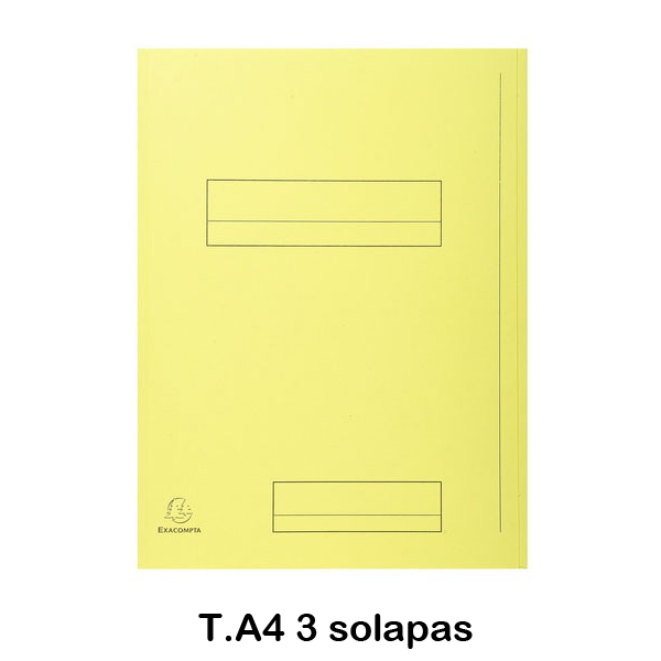 PACK 50 SUBCARPETA 3 SOLAPAS AMARILLO