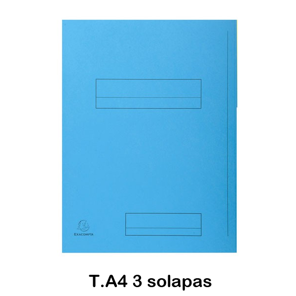 PACK 50 SUBCARPETA 3 SOLAPAS AZUL