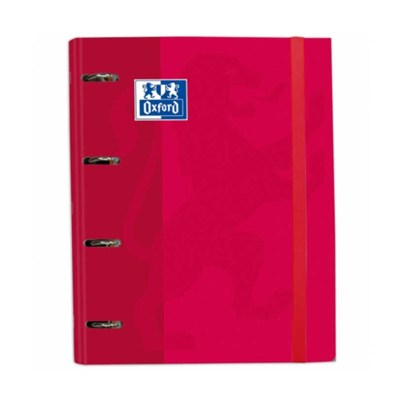 CARPETA A4+ 4ANILL.+REC.5X5 OXFS ROJO