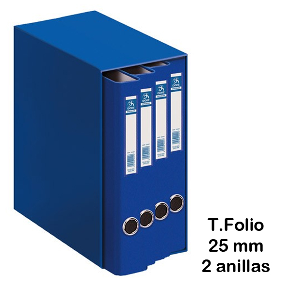 MODULO 4 CARPETAS 2N. 25MM FOLIO AZUL