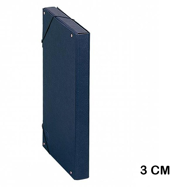 CAJA PROYECTOS 3CM. AZUL CARTON FORRADO