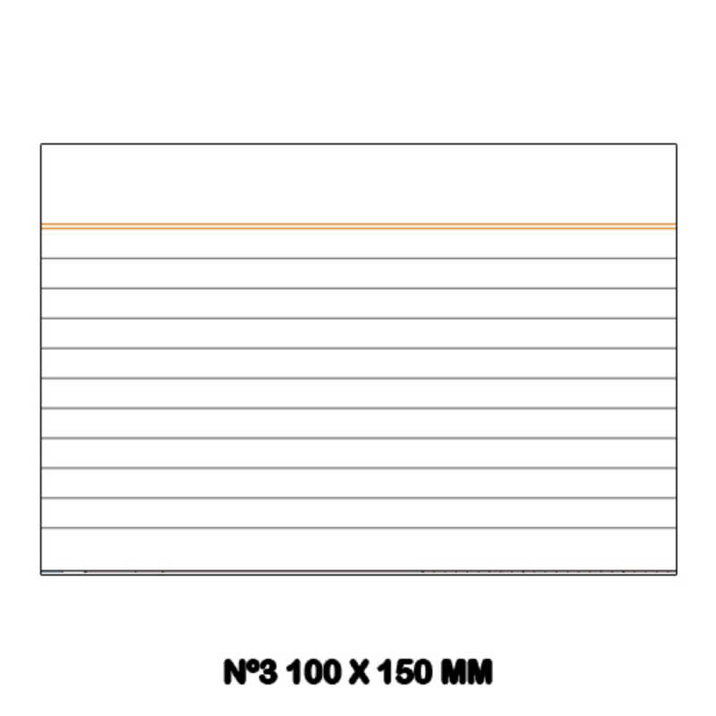 FICHA RAYADA LOAN Nº3 100X150MM PAQ.100