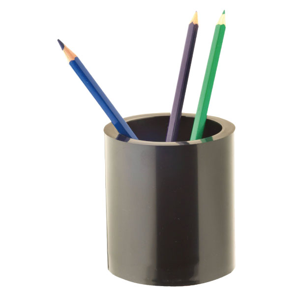CUBILETE REDONDO PLASTICO NEGRO