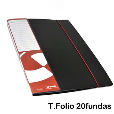 CARPETA 20 FUNDAS FOLIO CON TARJETERO