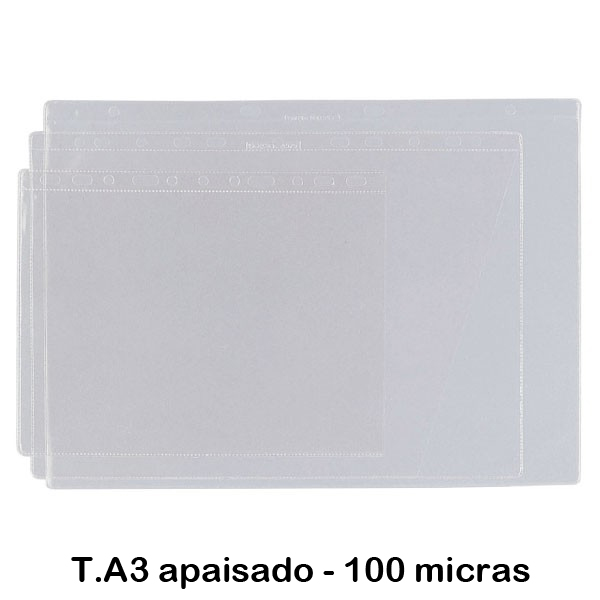 FUNDA PLASTICO A3 APAISADA 4 AGUJEROS