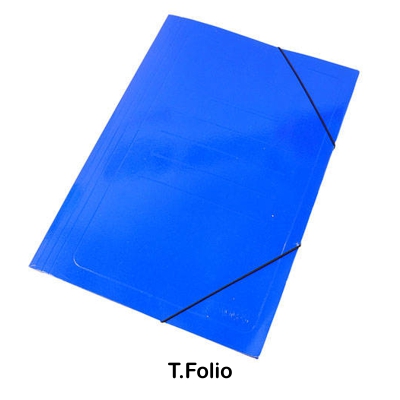 CARPETA FOLIO CON GOMAS Y SOLAPAS AZUL