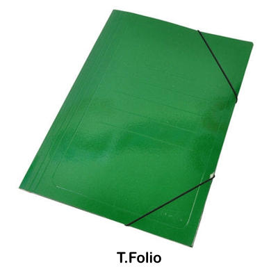 CARPETA FOLIO C/GOMAS Y SOLAPAS VERDE
