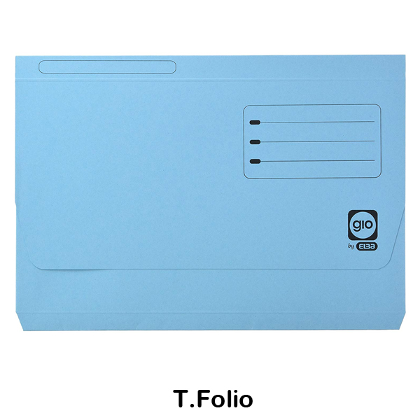SUBCARPETA CON BOLSA AZUL FOLIO ELBA