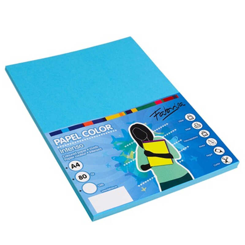 PAQUETE 100H PAPEL A4 80GR AZUL VIVO