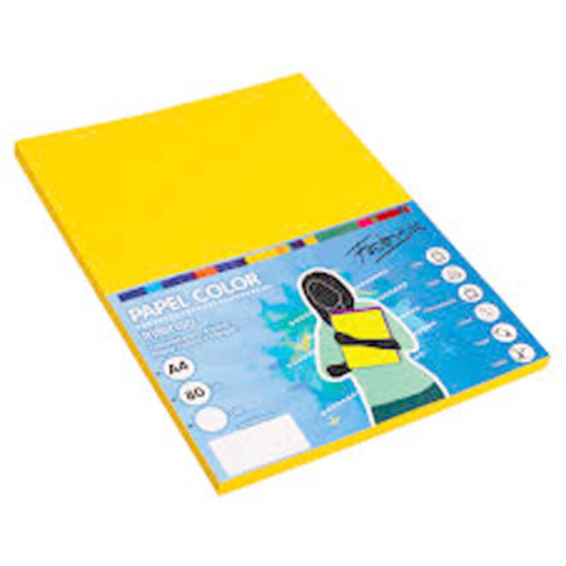 PAQUETE 100H PAPEL A4 80GR AMARILLO LIM