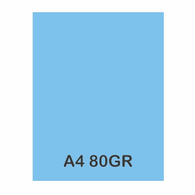 PAQUETE 500H PAPEL A4 80GR AZUL CIELO