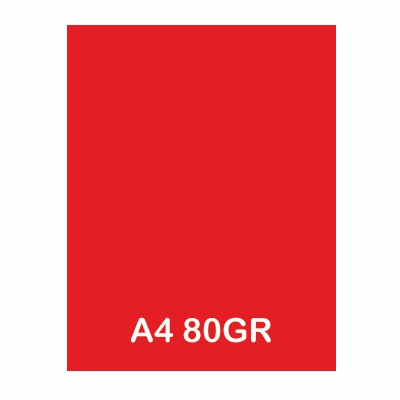 PAQUETE 500H PAPEL A4 80GR ROJO