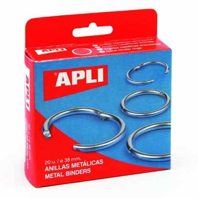 CAJA 20 ANILLAS METALICAS 38MM APLI