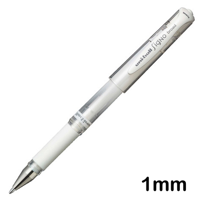 BOLIGRAFO GEL 1MM BLANCO METALIZADO