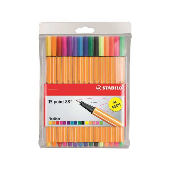 CAJA 15 ROTULADORES STABILO POINT 88