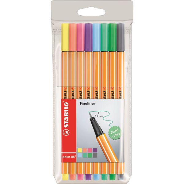 ESTUCHE ROTULAD.POINT88 8UDS COL.PASTEL