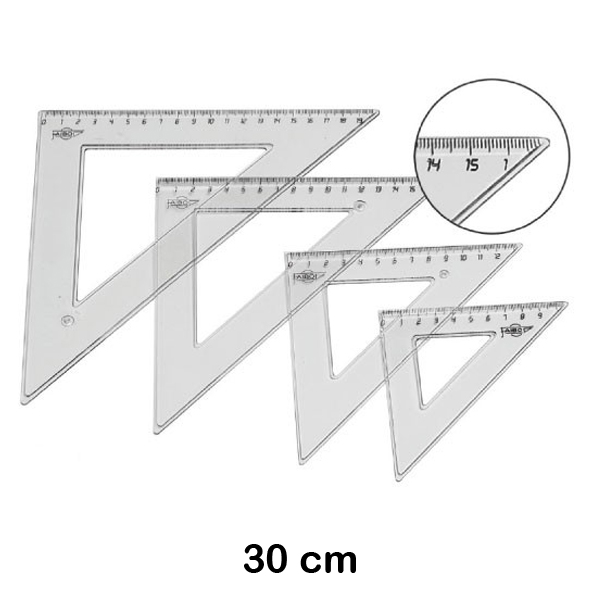 ESCUADRA 45 FAIBO 30CM TRANSPARENTE