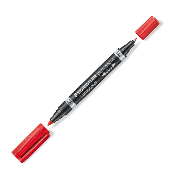 ROTULADOR PERMANENTE 2 PUNTAS ROJO