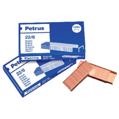 CAJA DE GRAPAS 23/6 COBREADAS 1000U