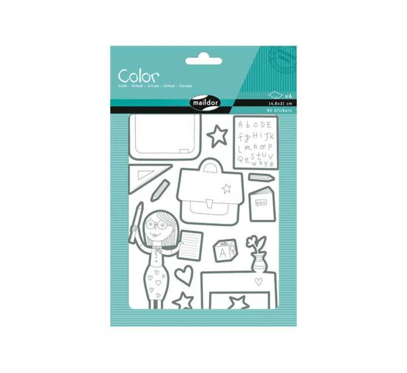 COLOR PAQ.6H 14,8X21CM ESCUELA DECOPATC