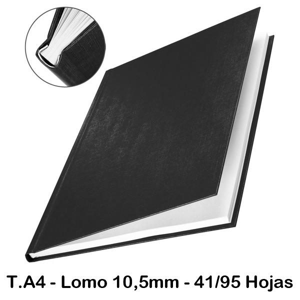 TAPA CHANEL RIGIDA NEGRA LOMO 1'05CM