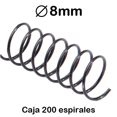 CAJA 100 ESPIRAL METAL.5:1 8MM NEGRO