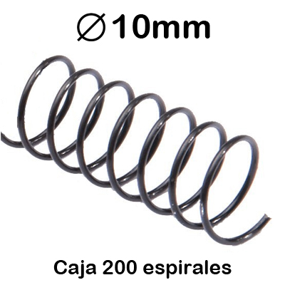 CAJA 100 ESPIRAL METAL 5:1 10MM NEGROS