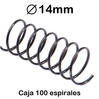 CAJA 100 ESPIRAL METAL 5:1 14MM NEGROS