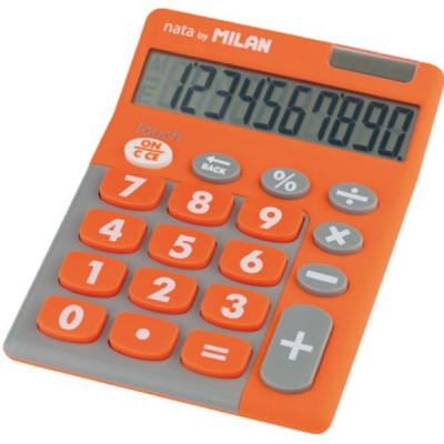 CALCULADORA TACTO DE GOMA 10DIG. NARANJ