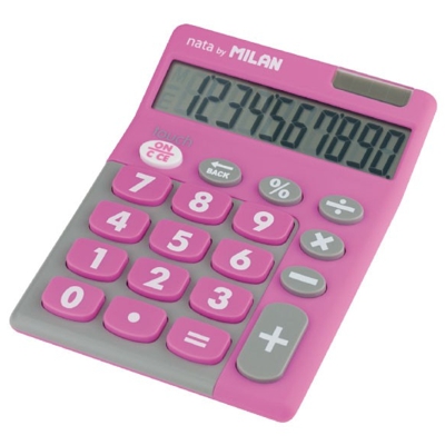CALCULADORA TACTO DE GOMA 10DIG. ROSA