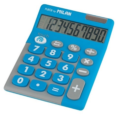 CALCULADORA TACTO DE GOMA 10DIG. AZUL