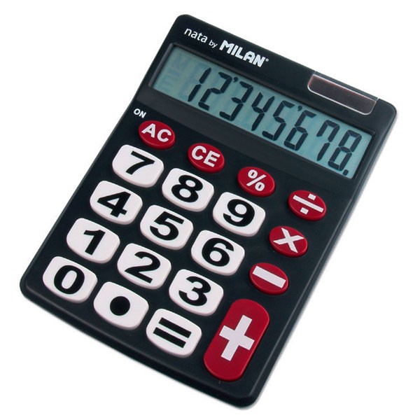 CALCULADORA MILAN 8 DIGITOS NEGRO