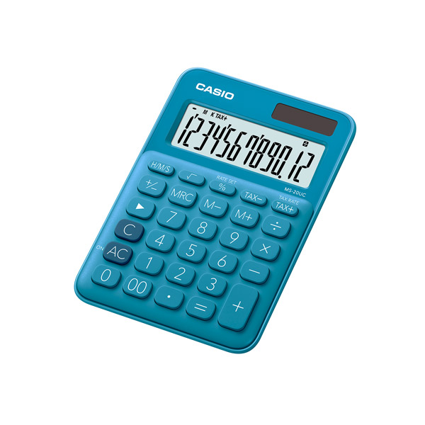 CALCULADORA CASIO MS20NC 12 DIG. AZUL