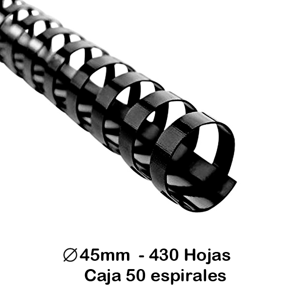 CAJA 50 CANUTILLOS PVC 45MM NEGROS 430H