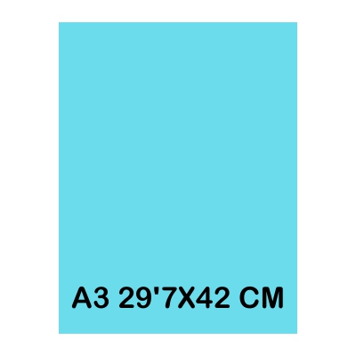 TAPAS CARTULINA A3 185G AZUL TURQUESA