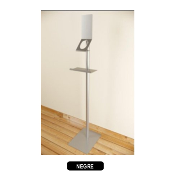 SOPORTE TIPO PEANA JABON+GUANTES NEGRO