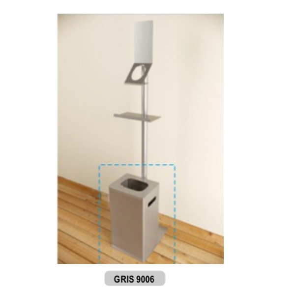 PAPELERA PARA SOPORTE PEANA METAL GRIS