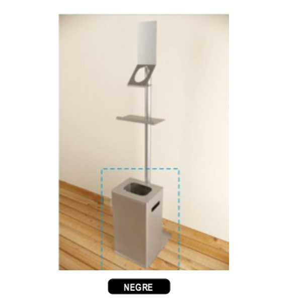 PAPELERA PARA SOPORTE PEANA METAL NEGRA