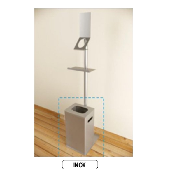 PAPELERA PARA SOPORTE PEANA METAL INOX