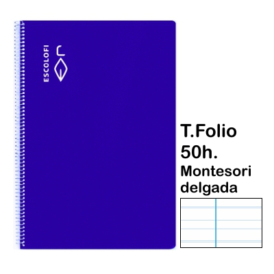 LIBRETA T.FOLIO PAUTA MONTE.3.5 50H.AZUL